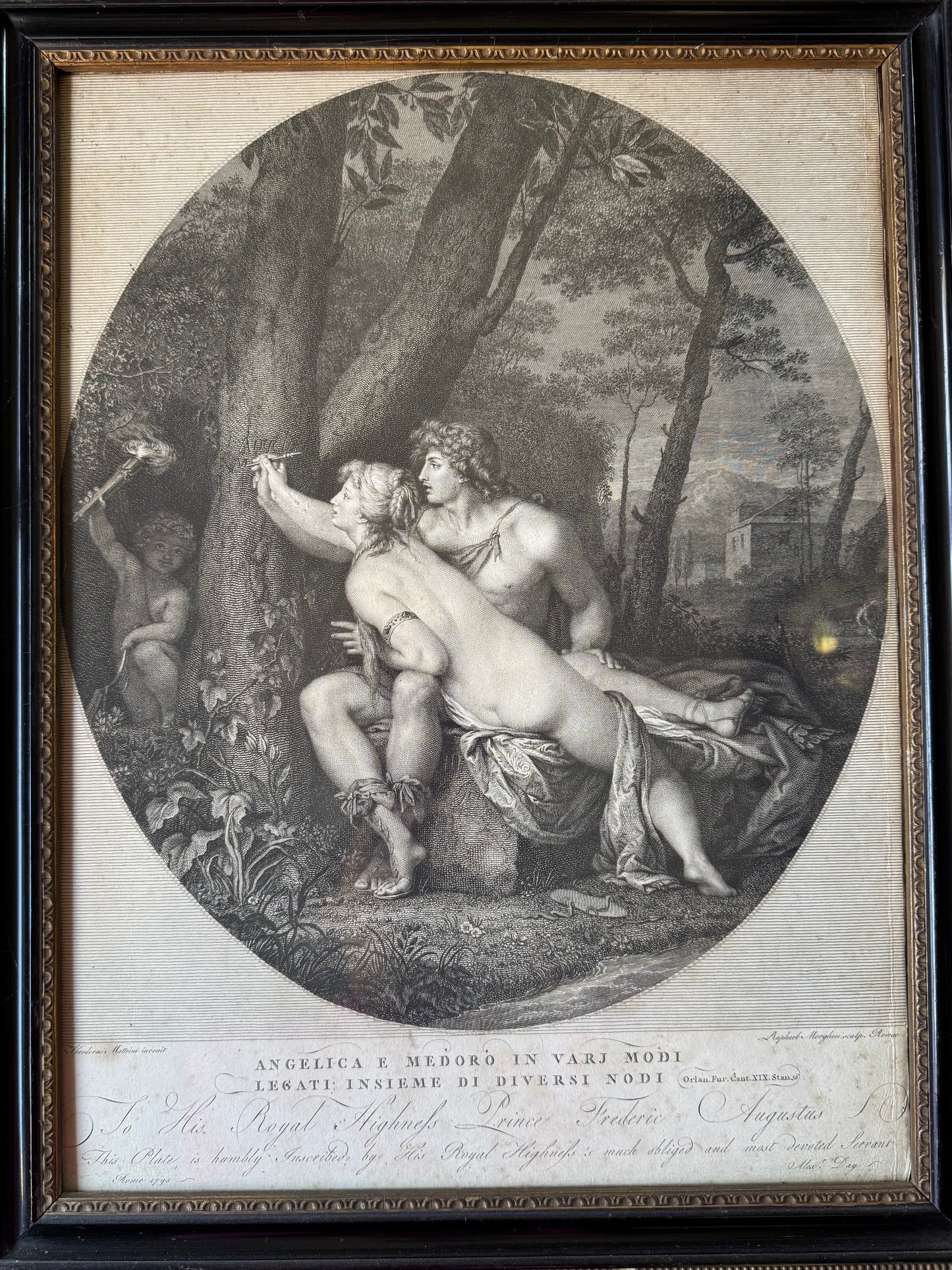 Angelica e Medoro in Vari Modi Legati: Insieme di Diversi Nodi (1795)
After Theodorus Matteini | Engraved by Raphael Morghen