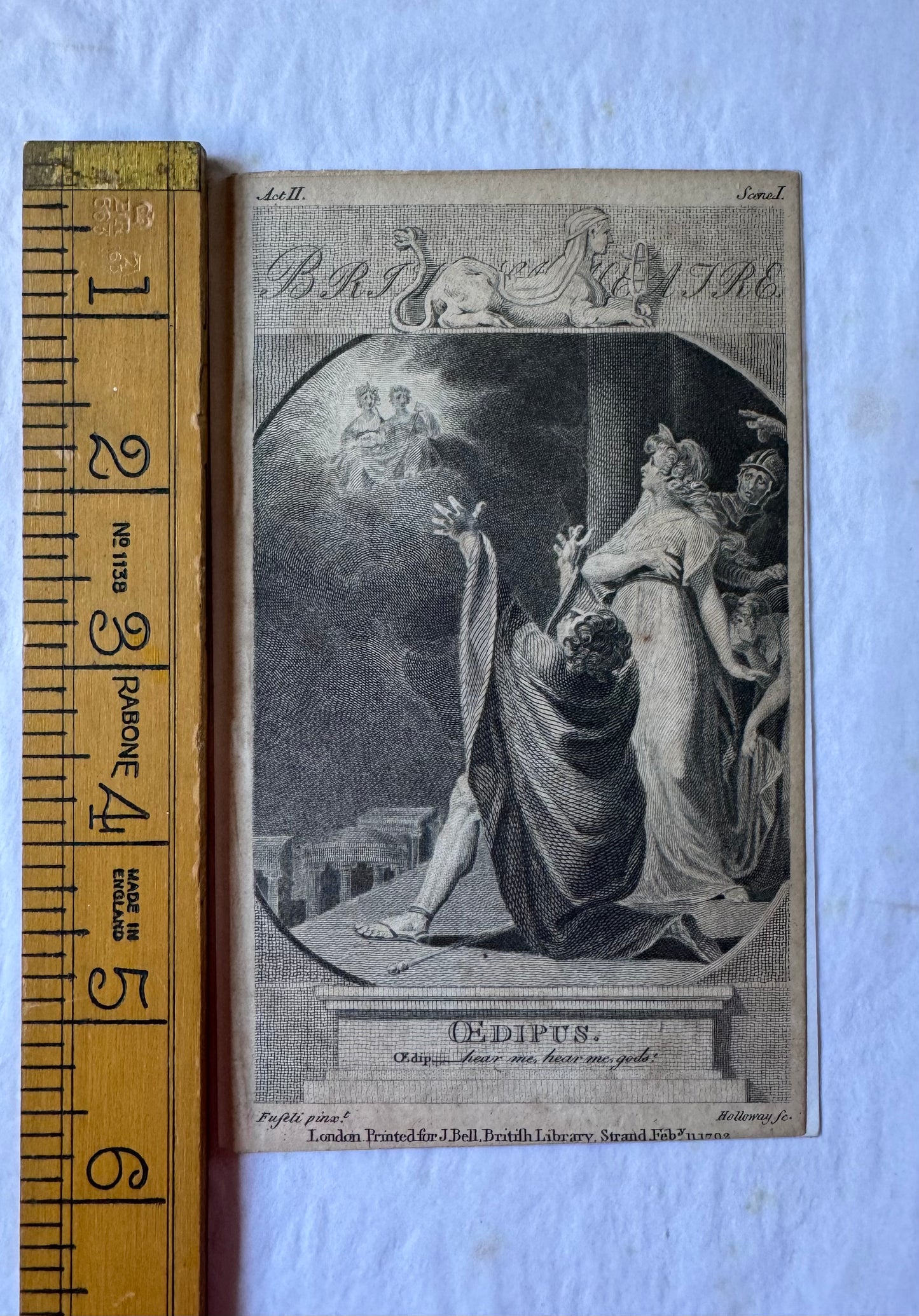OEDIPUS Act II, Scene I - Engraving after Henry Fuseli