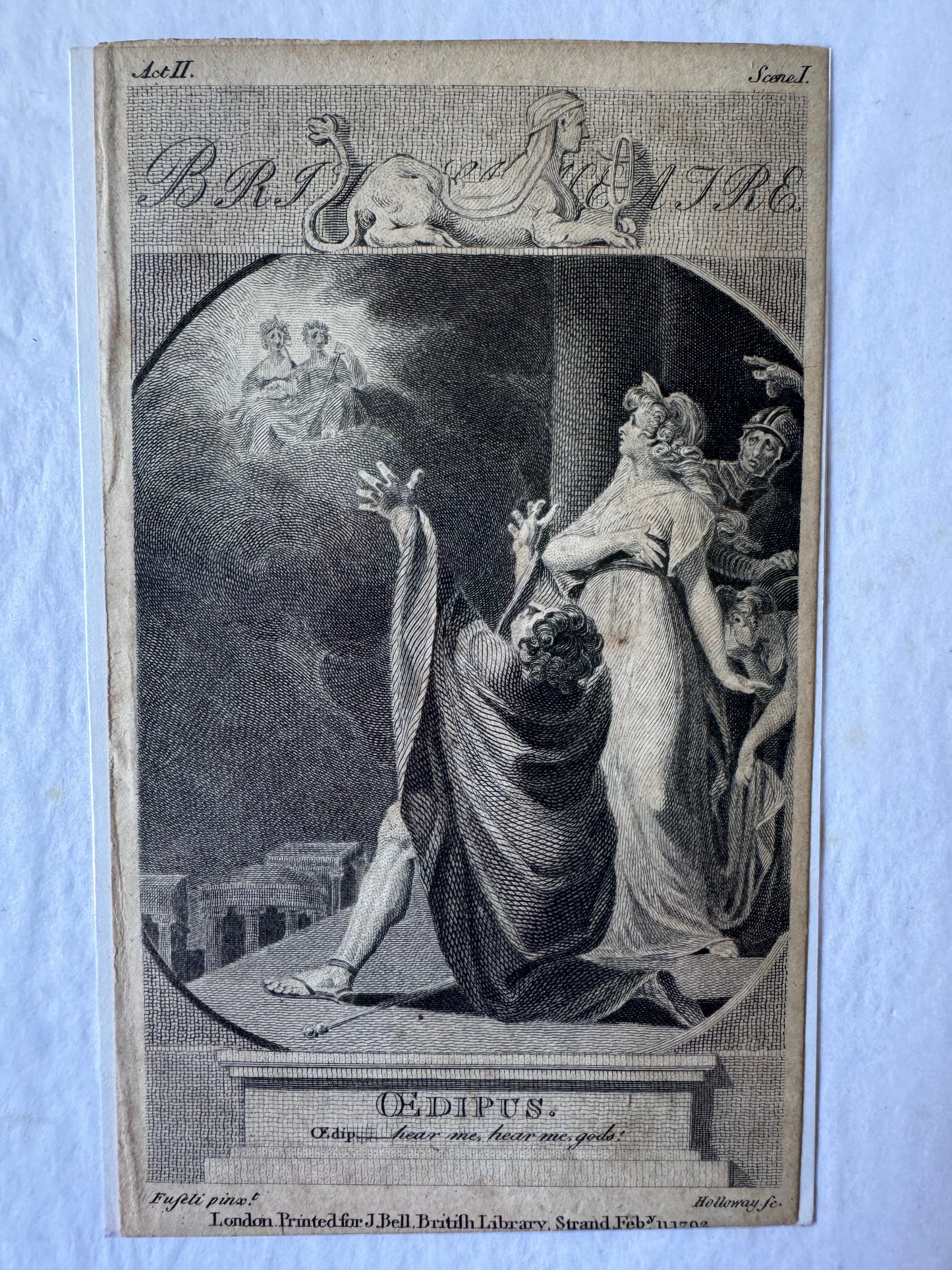 OEDIPUS Act II, Scene I - Engraving after Henry Fuseli