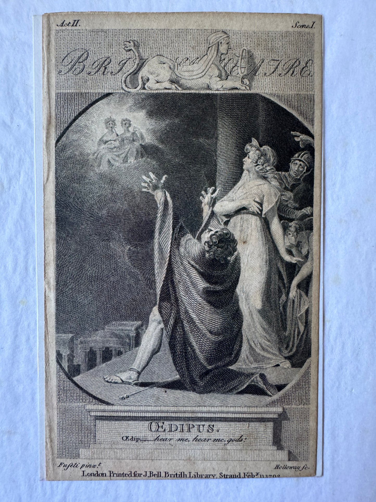 OEDIPUS Act II, Scene I - Engraving after Henry Fuseli