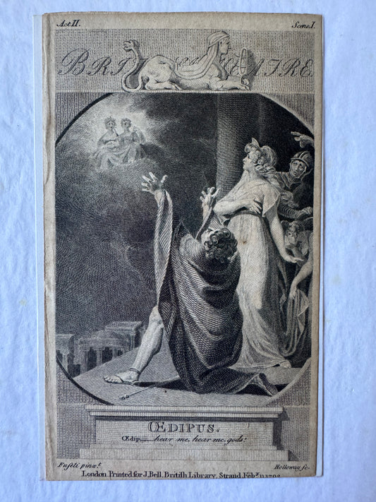 OEDIPUS Act II, Scene I - Engraving after Henry Fuseli
